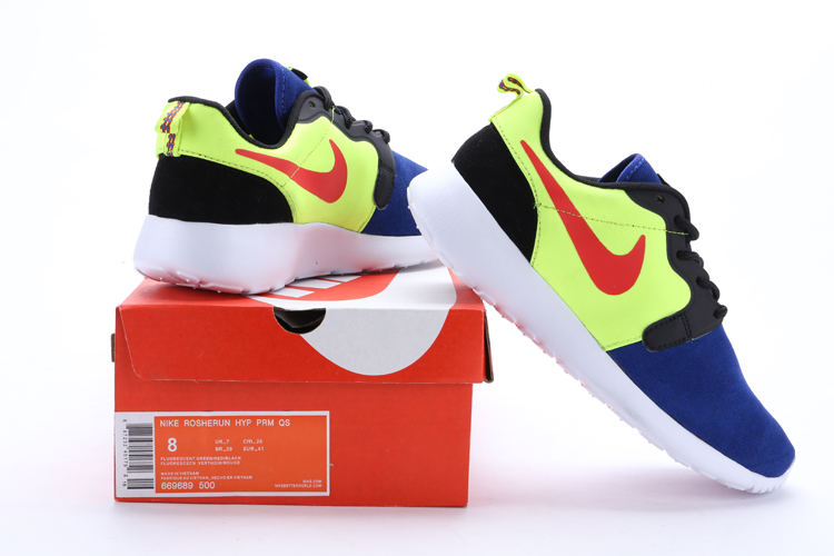 nike rosherun hyp prs qs bleu chaussures noir jaune (5)